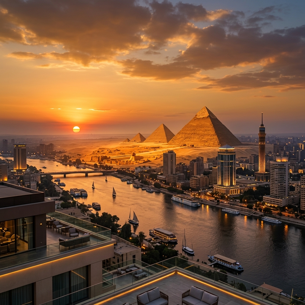 Iconic Cairo & Giza Egypt Landmark Skyline — Incanto Egypt